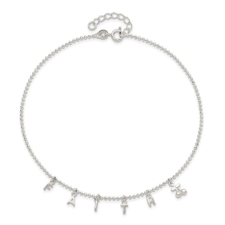 Sterling Silver Faith Letters Anklet