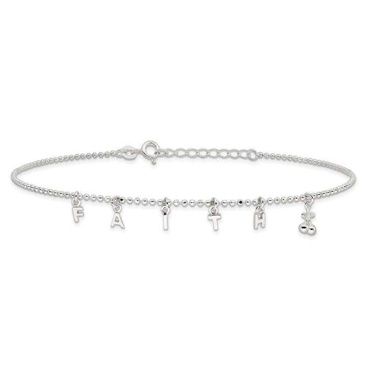 Sterling Silver Faith Letters Anklet