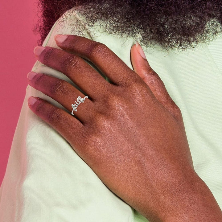 Sterling Silver Faith Ring