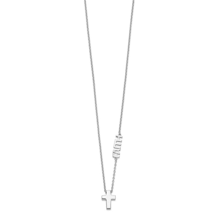 Sterling Silver FAITH with Cross Necklace
