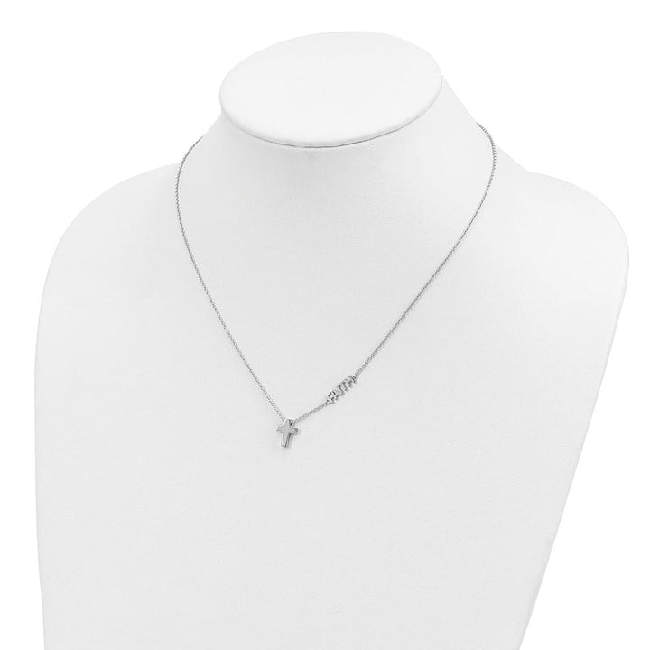 Sterling Silver FAITH with Cross Necklace