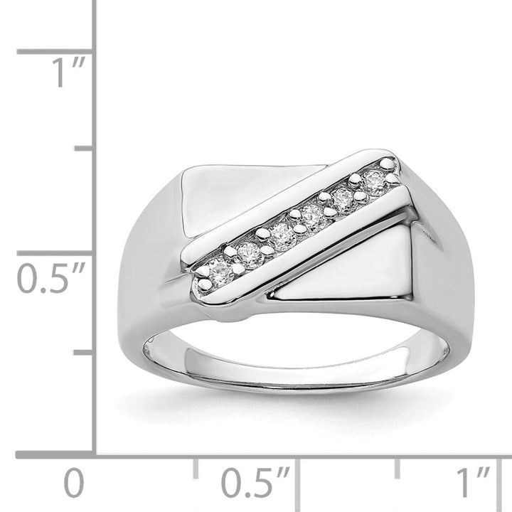 Sterling Silver Fancy CZ Men's Ring