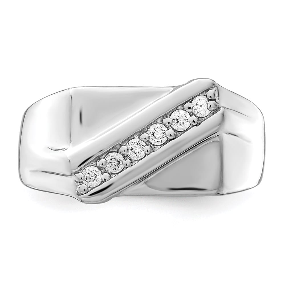 Sterling Silver Fancy CZ Men's Ring