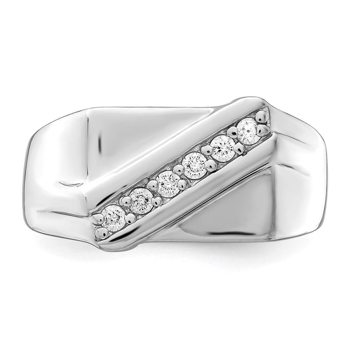 Sterling Silver Fancy CZ Men's Ring