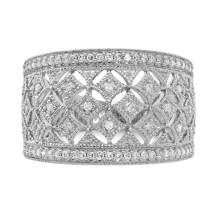 Sterling Silver Fancy Diamond Band