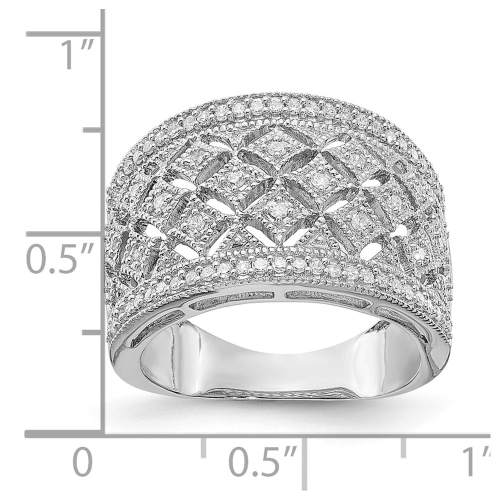 Sterling Silver Fancy Diamond Band