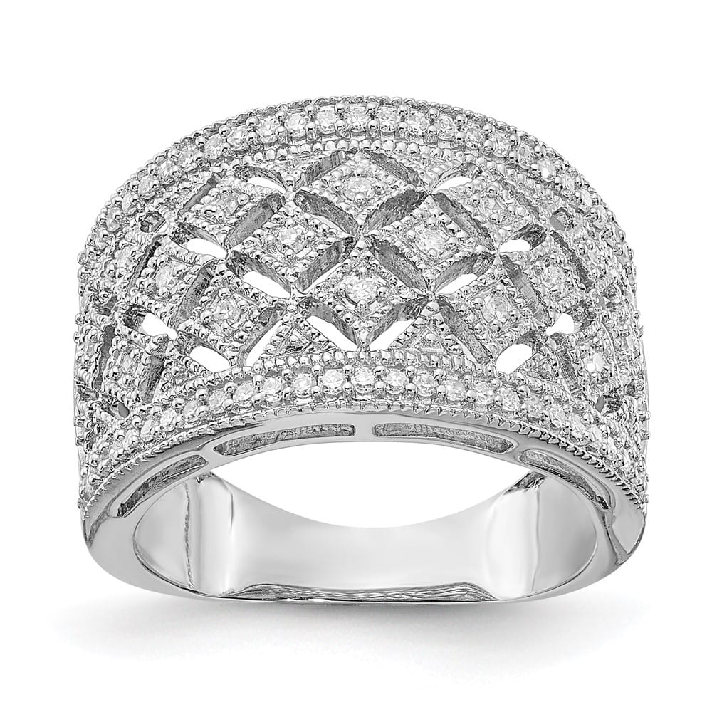 Sterling Silver Fancy Diamond Band