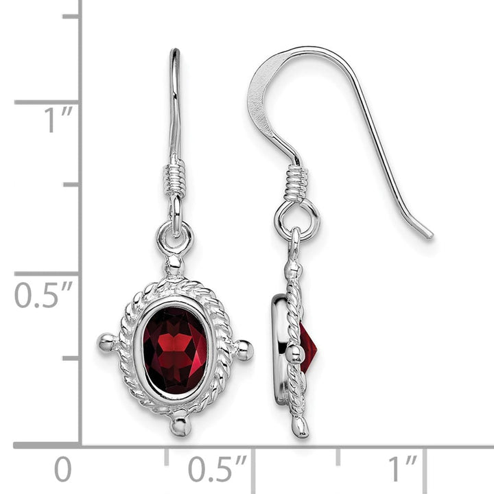 Sterling Silver Fancy Garnet 17.1 x 12.5 mm Earrings, view 4 of 4