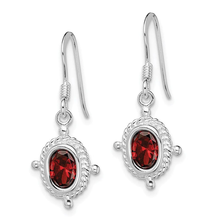 Sterling Silver Fancy Garnet 17.1 x 12.5 mm Earrings, view 2 of 4