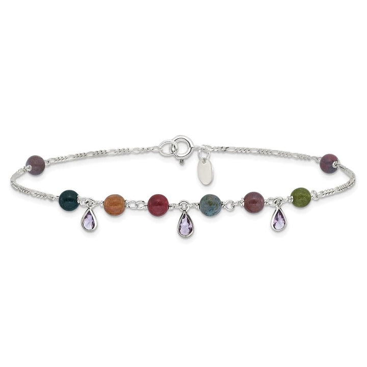 Sterling Silver Fancy Jasper Anklet