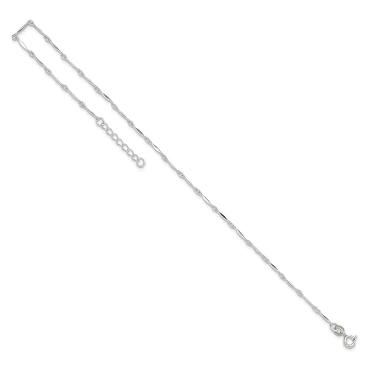 Sterling Silver Fancy Link Anklet