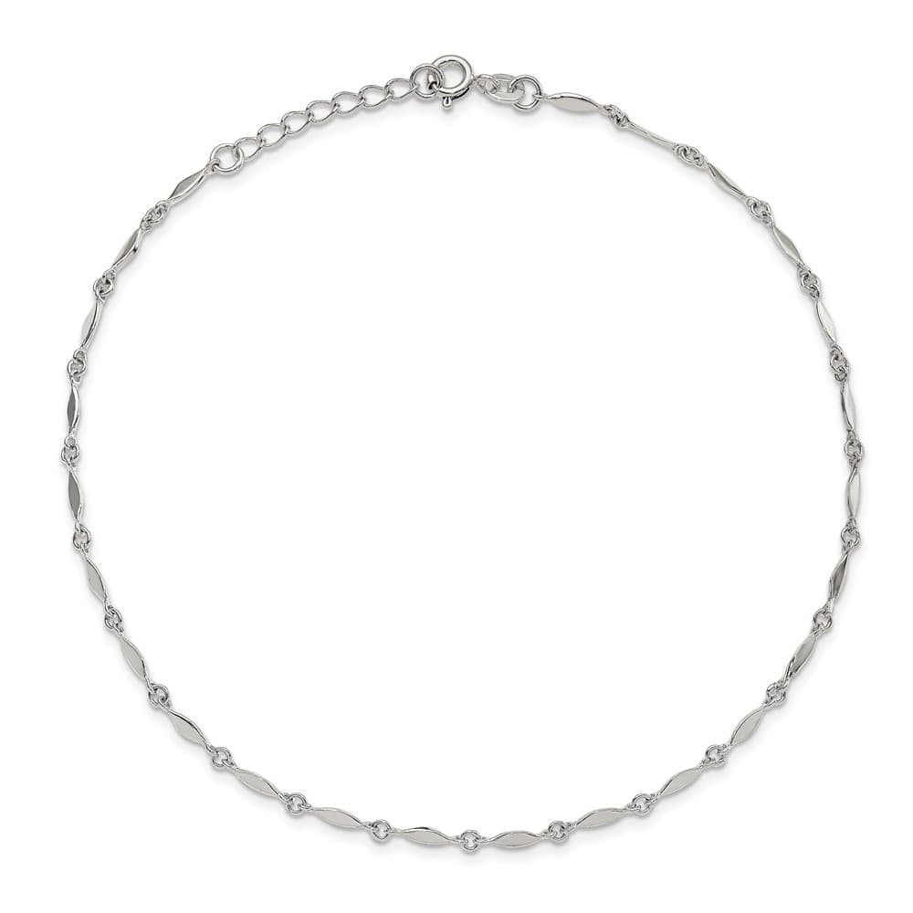 Sterling Silver Fancy Link Anklet