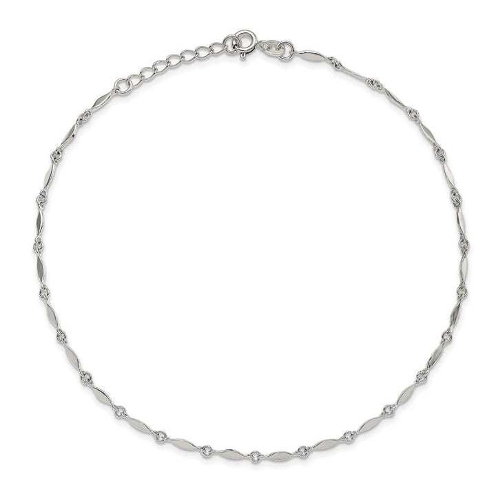 Sterling Silver Fancy Link Anklet