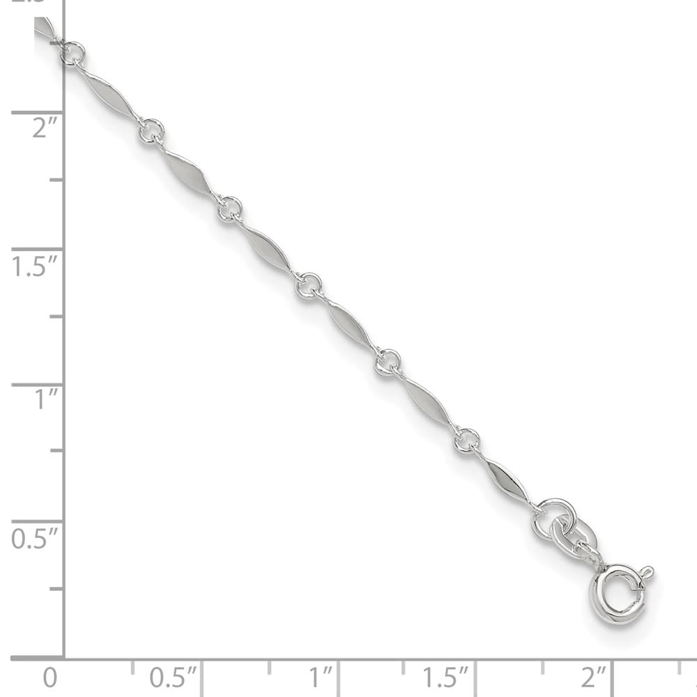 Sterling Silver Fancy Link Anklet