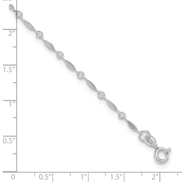 Sterling Silver Fancy Link Anklet