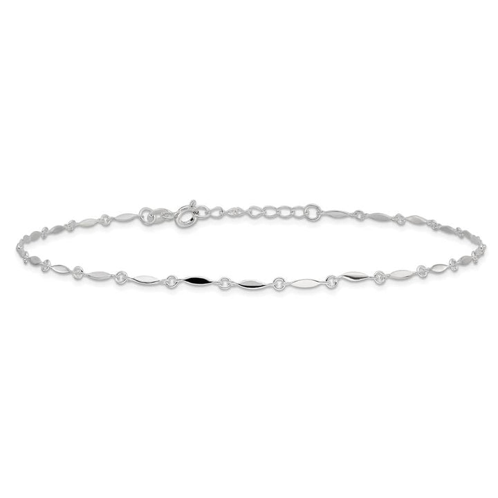 Sterling Silver Fancy Link Anklet