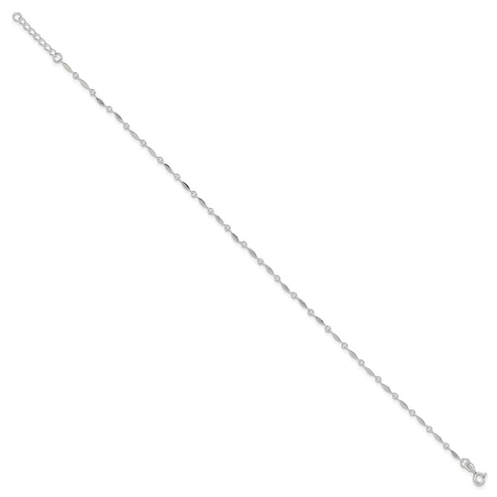 Sterling Silver Fancy Link Anklet