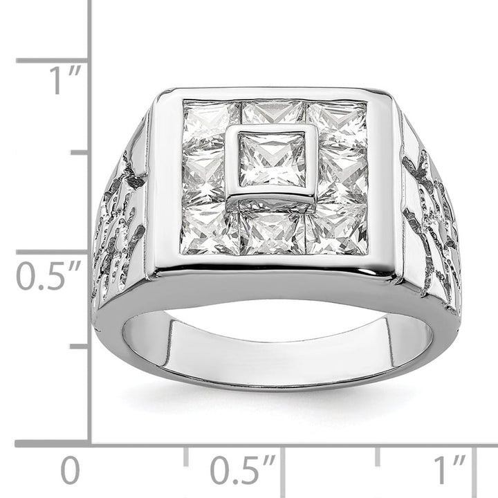 Sterling Silver Fashion CZ Men's Ring