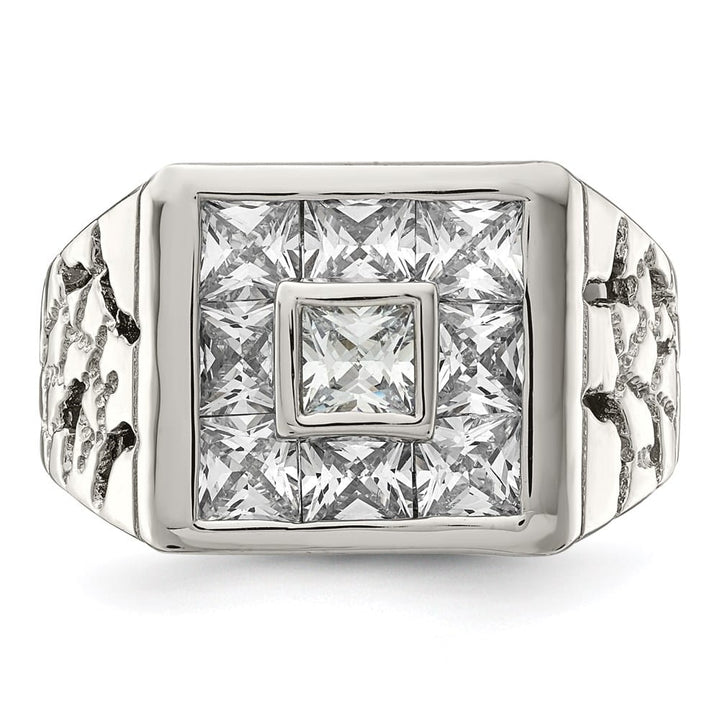 Sterling Silver Fashion CZ Men's Ring