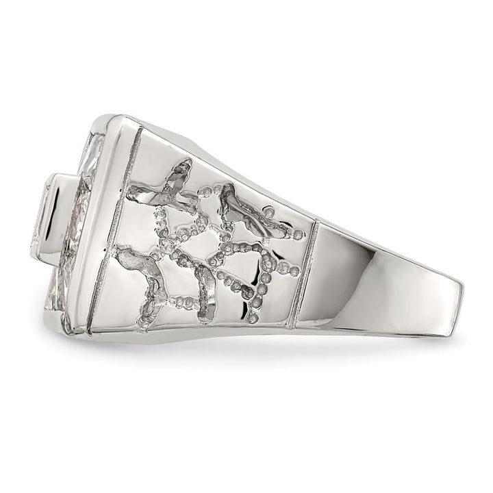 Sterling Silver Fashion CZ Men's Ring