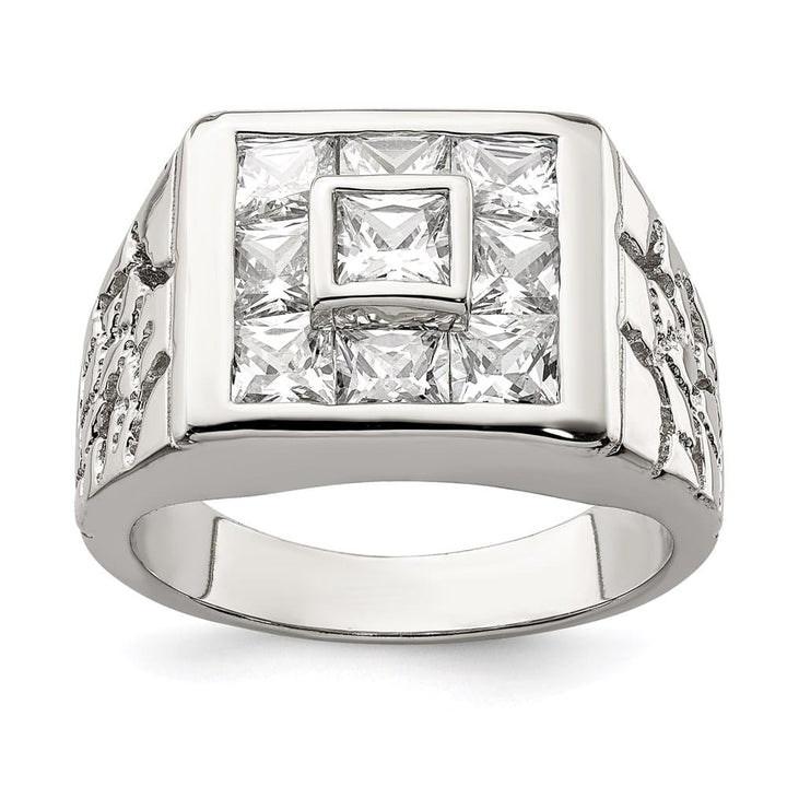 Sterling Silver Fashion CZ Men's Ring