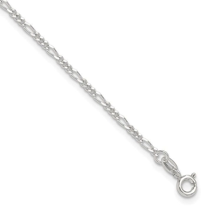 Sterling Silver Figaro on Figaro Link Anklet — .925 sterling silver, 10 inches long, 1 inch extension, 2 mm wide, spring ring clasp, 2.21 g