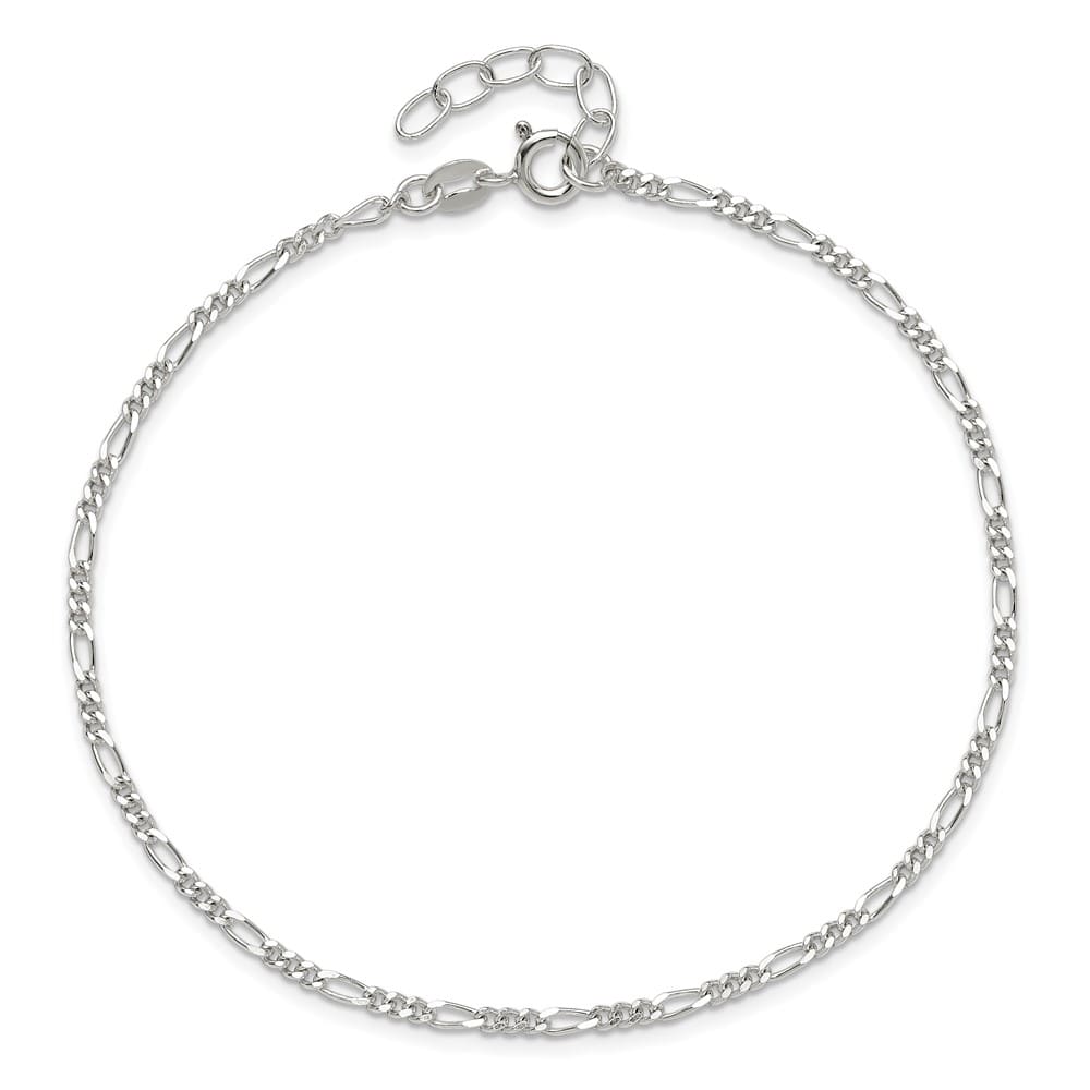 Sterling Silver Figaro on Figaro Link Anklet