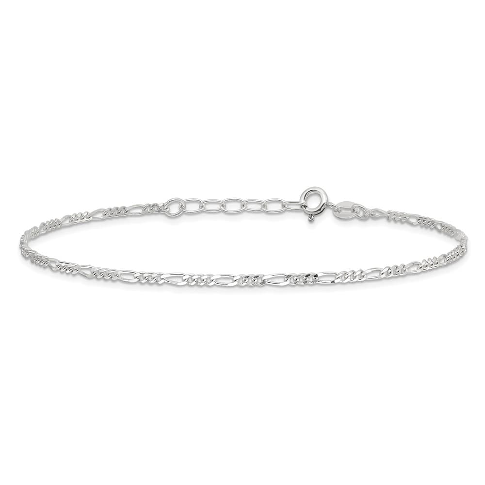 Sterling Silver Figaro on Figaro Link Anklet