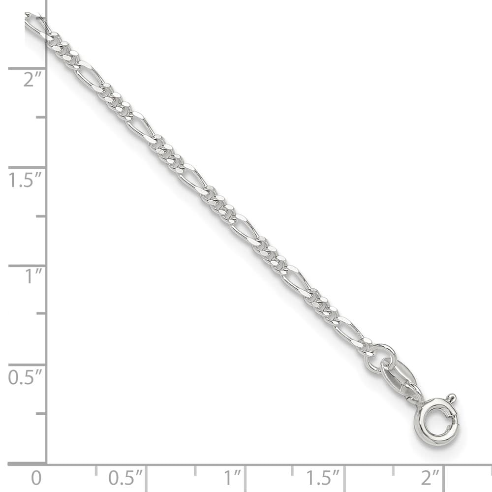 Sterling Silver Figaro on Figaro Link Anklet