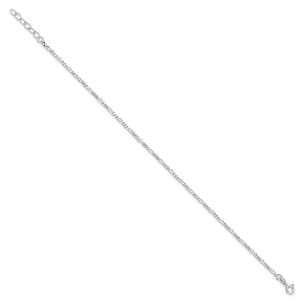 Sterling Silver Figaro on Figaro Link Anklet