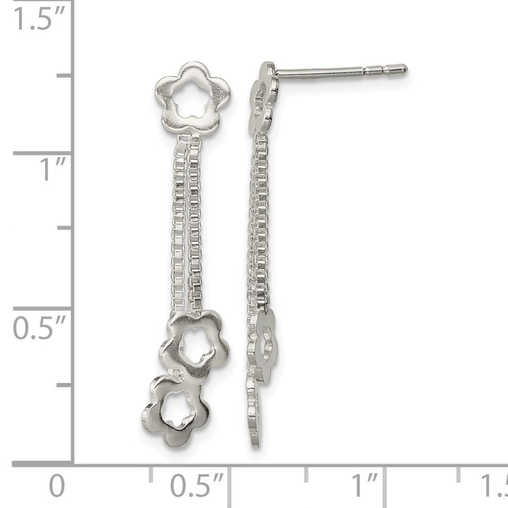Sterling Silver Flower Dangle Earrings, view 4 of 4