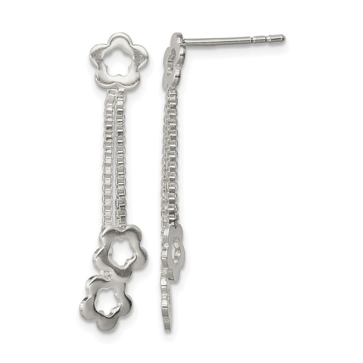 Sterling Silver Flower Dangle Earrings, view 1 of 4