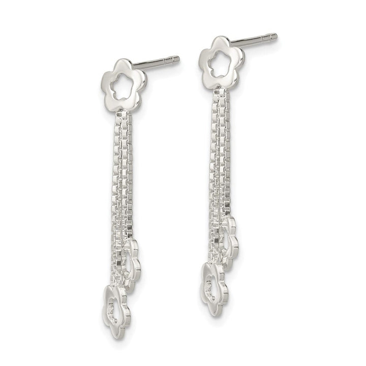 Sterling Silver Flower Dangle Earrings, view 2 of 4