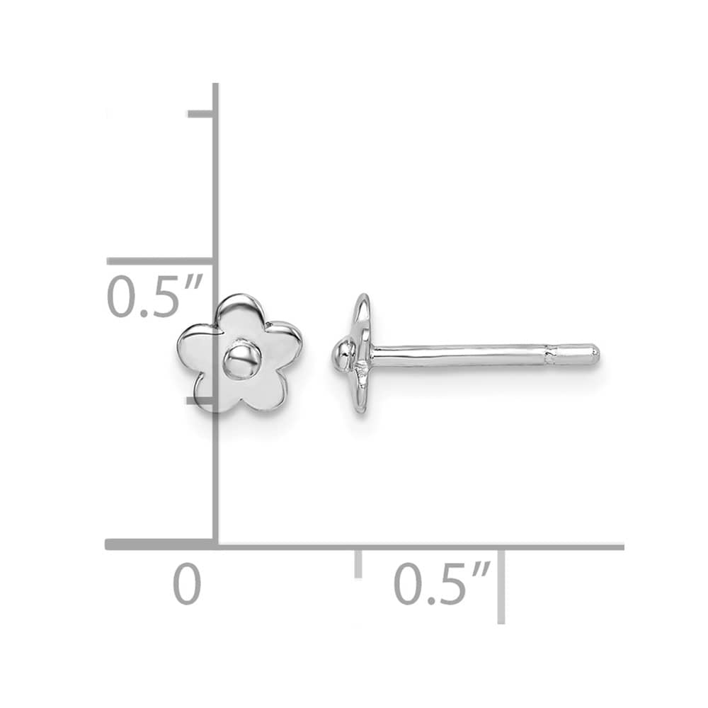 Sterling Silver Flower Petite Post Earrings