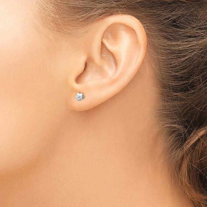 Sterling Silver Flower Petite Post Earrings