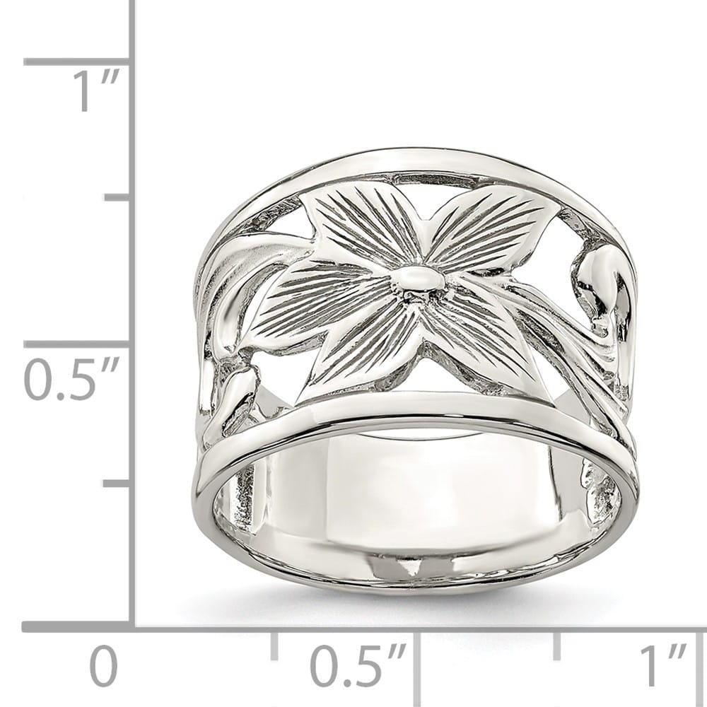 Sterling Silver Flower Ring Stock Size 7 Ring Are Refundable