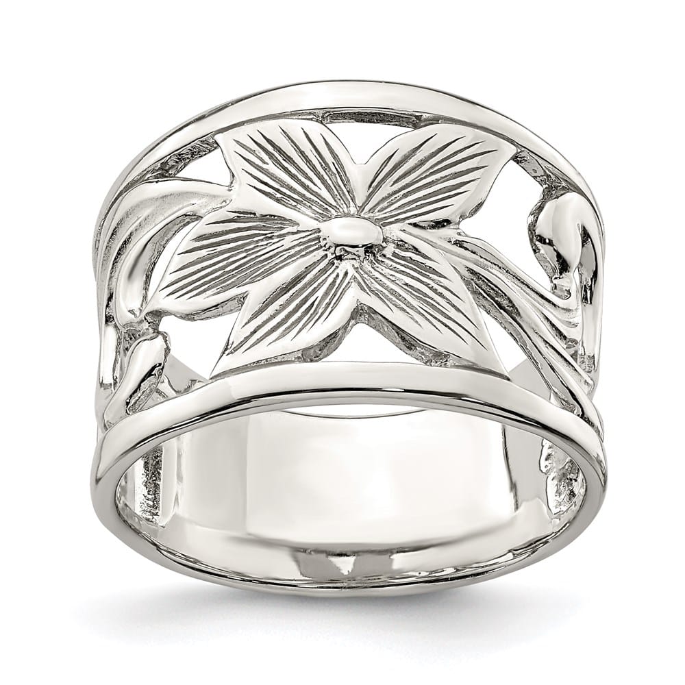 Sterling Silver Flower Ring Stock Size 7 Ring Are Refundable