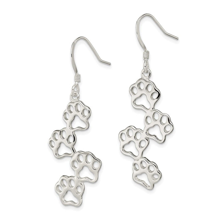 Sterling Silver Four Paw Prints Earrings, view 2 of 4