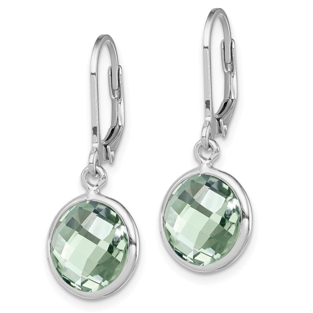 Sterling Silver Green Earrings, view 2 of 16