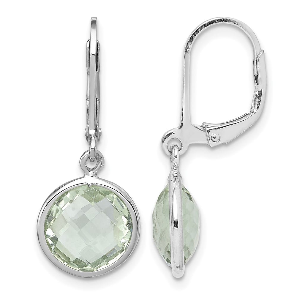 Sterling Silver Green Earrings, view 1 of 16