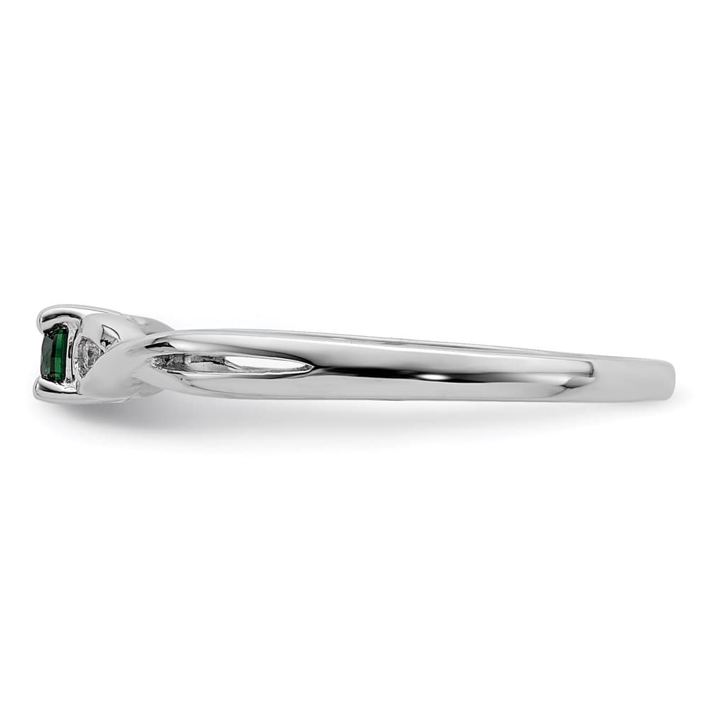 Sterling Silver Green & White CZ Ring