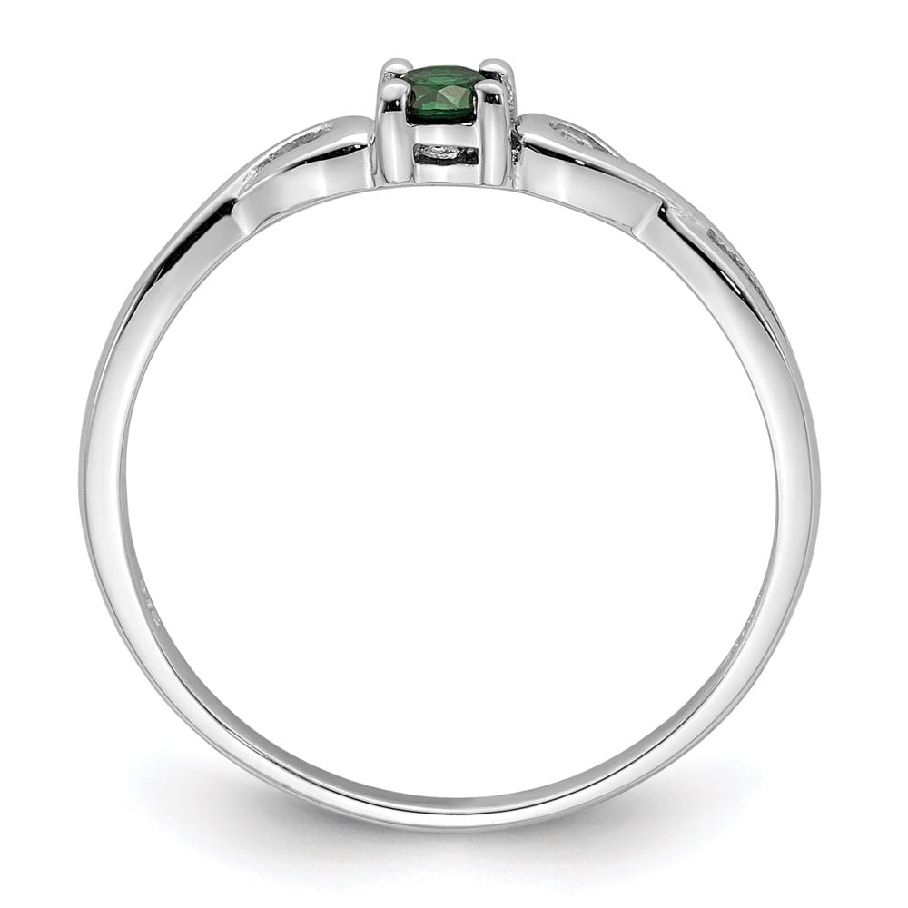 Sterling Silver Green & White CZ Ring