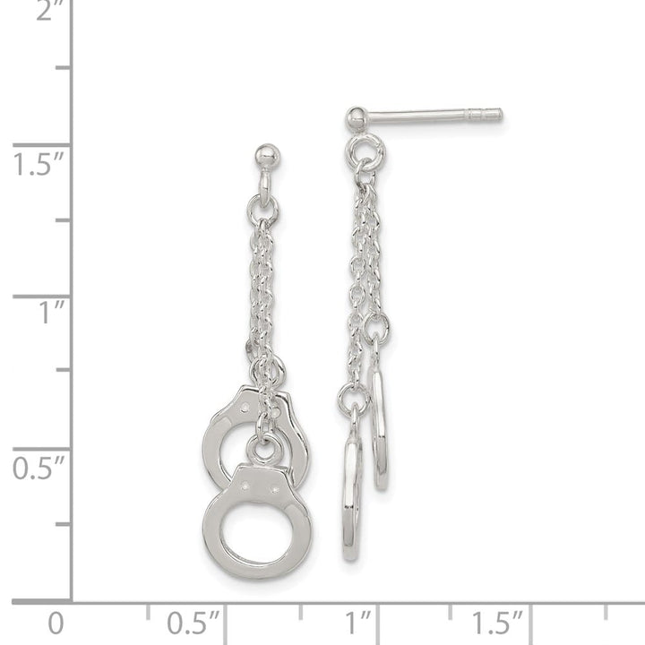 Sterling Silver Hand Cuff Dangle Post Earrings, view 4 of 4