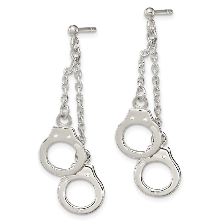 Sterling Silver Hand Cuff Dangle Post Earrings, view 2 of 4