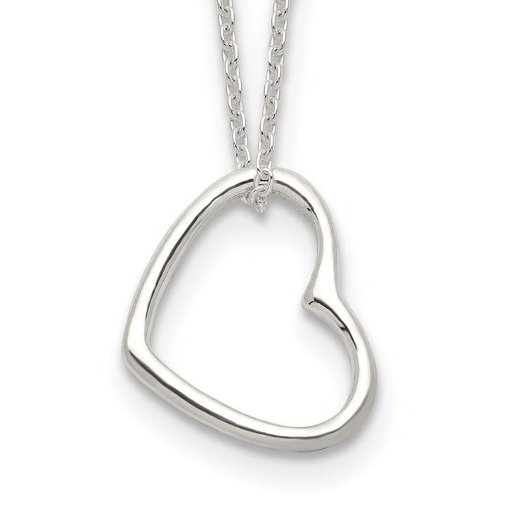 Sterling Silver Heart 14 Inch with 2 Inch Extension Necklace