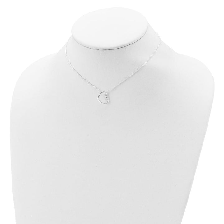Sterling Silver Heart 14 Inch with 2 Inch Extension Necklace