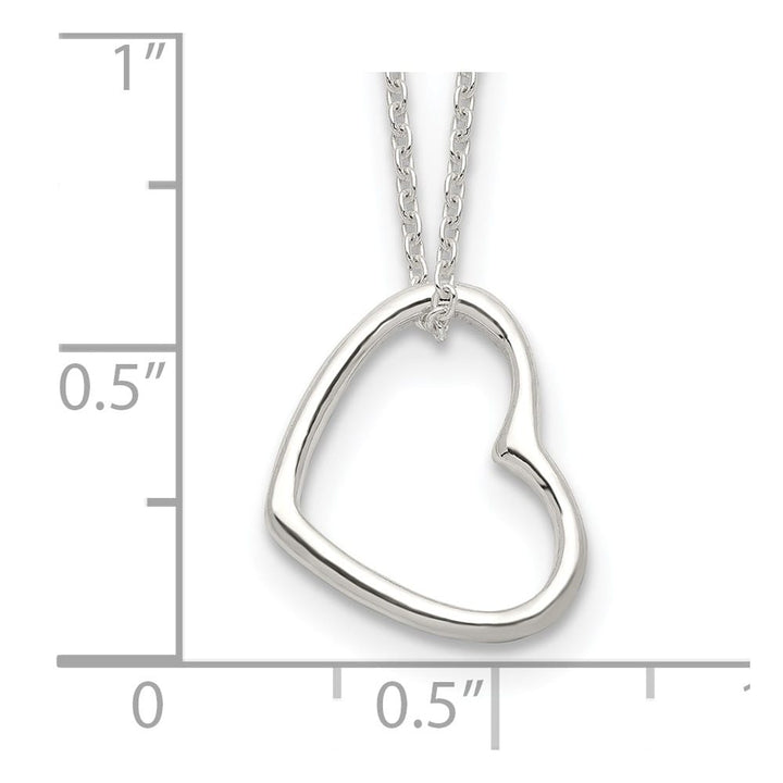 Sterling Silver Heart 14 Inch with 2 Inch Extension Necklace
