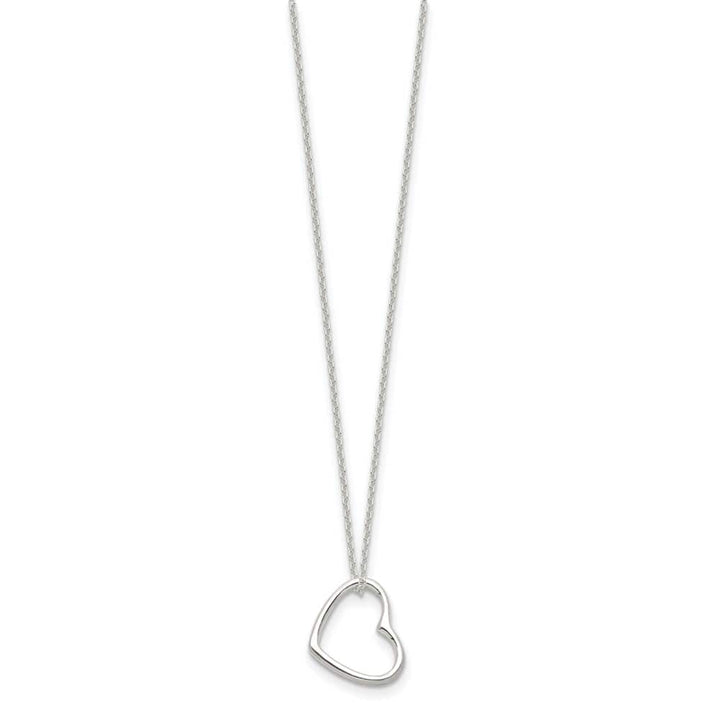 Sterling Silver Heart 14 Inch with 2 Inch Extension Necklace