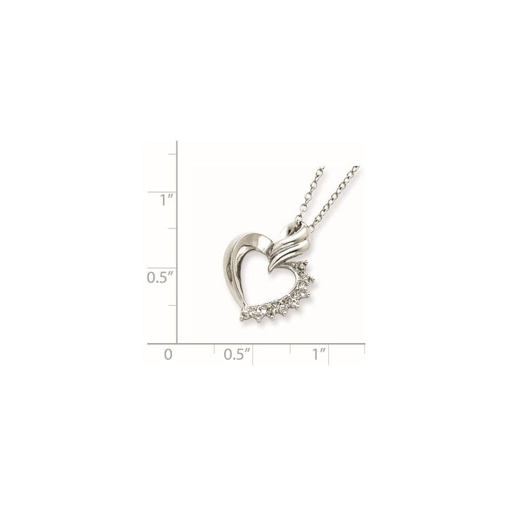 Sterling Silver Heart Diamond Necklace