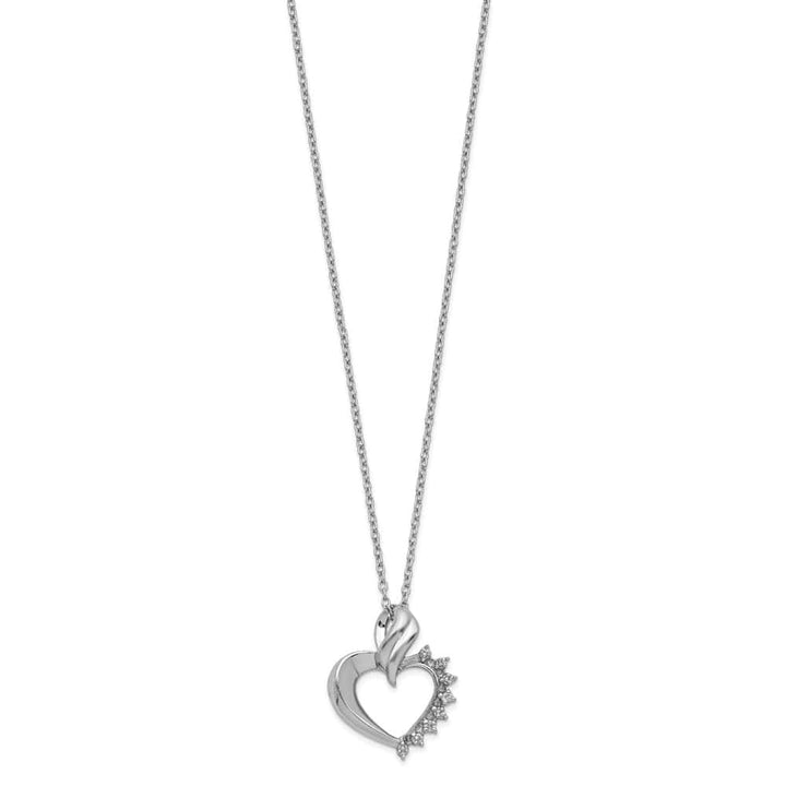 Sterling Silver Heart Diamond Necklace